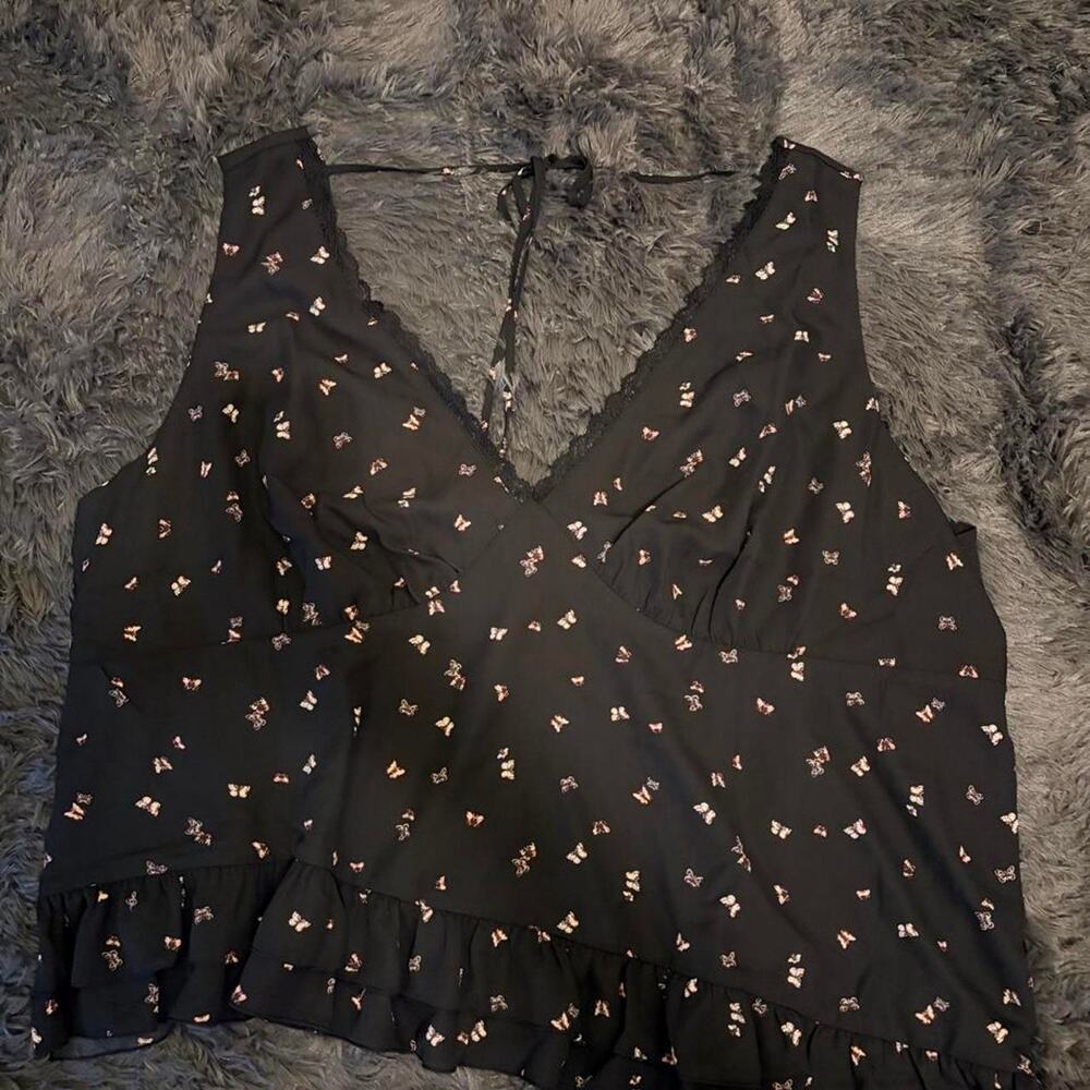 Wild fable black butterfly tank